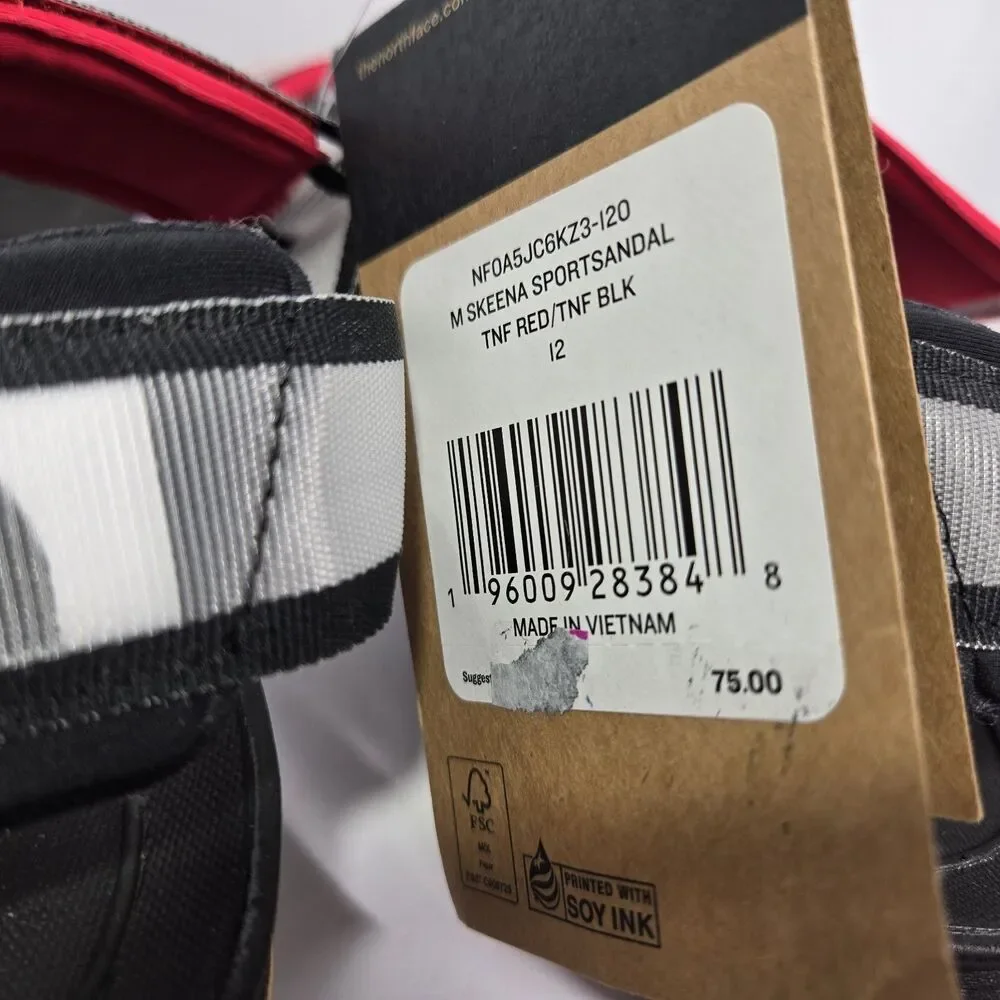 Mens Size 12 The North Face Mens Red Black Blue Skeena Sport Sandals